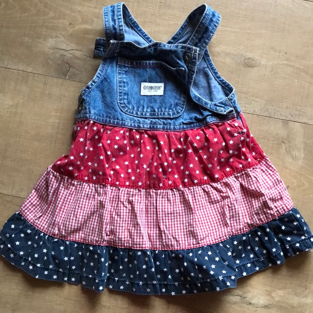 Patriotic Osh Kosh overall dress